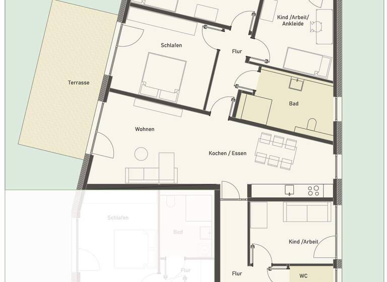 Wohnung zur Miete - Erstbezug 1.461 € 5 Zimmer 139,2 m² 3 Geschosse frei ab 01.07.2026 Atter Osnabrück 49076