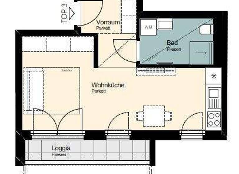 Studio zur Miete - Erstbezug 572 € 1 Zimmer 32 m² 1. Geschoss Wien 1110