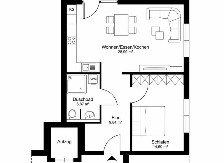 Wohnung zum Kauf 264.900 € 2 Zimmer 60,7 m² Leezen 23816