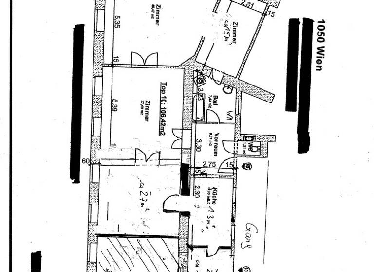 Wohnung zur Miete - Erstbezug 2.349 € 5 Zimmer 144 m² 3. Geschoss Wien 1050