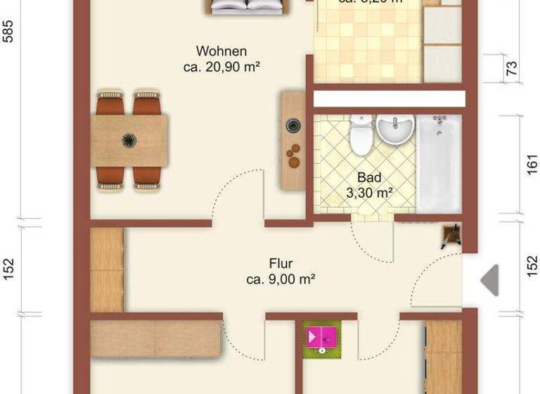 Wohnung zur Miete 372 € 3 Zimmer 70 m² 3. Geschoss Hochwaldstraße 26 Olbersdorf 02785