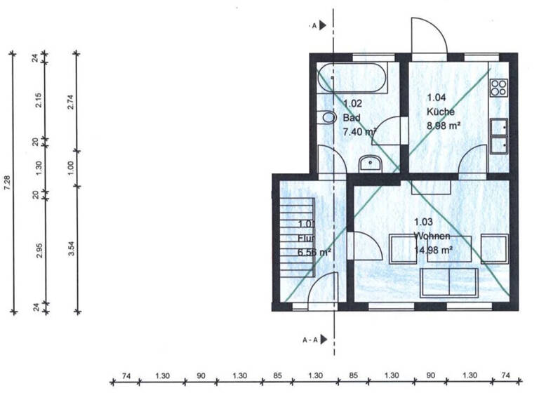 Einfamilienhaus zur Miete 950 € 2,5 Zimmer 72 m² 120 m² Grundstück Schleswig 24837