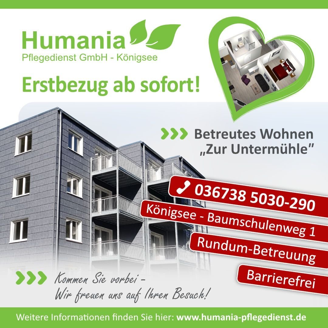 Studio zur Miete 538 € 2 Zimmer 63,6 m²<br/>Wohnfläche 4.<br/>Geschoss Baumschulenweg 1 Königsee Königsee-Rottenbach 07426