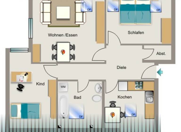 Wohnung zur Miete 550 € 3,5 Zimmer 73,2 m² 3. Geschoss Hans-Böckler-Straße 5A Oberaden Bergkamen 59192
