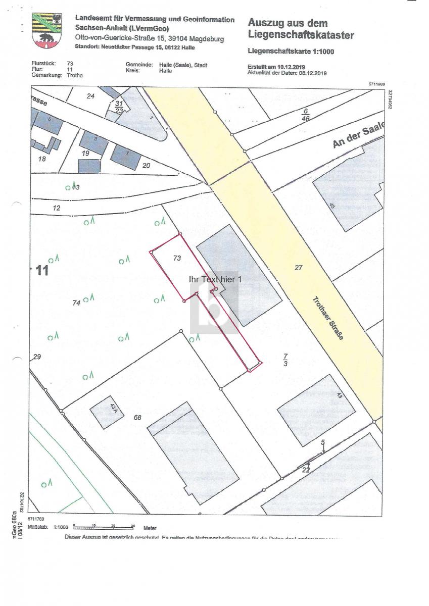 Gewerbegrundstück zum Kauf 85.000 € 872 m²<br/>Grundstück Ortslage Trotha Halle 06118