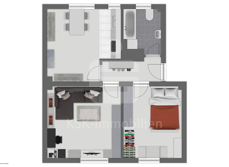 Wohnung zum Kauf 270.000 € 2 Zimmer 58 m² EG Nippes Köln 50733