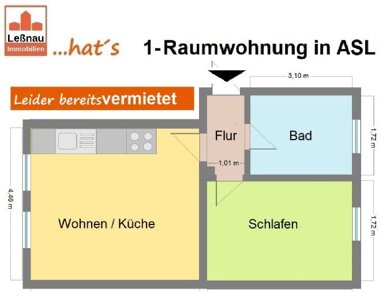 Wohnung zur Miete 300 € 2 Zimmer 48 m² EG Ramdohrstraße 29 Aschersleben Aschersleben 06449