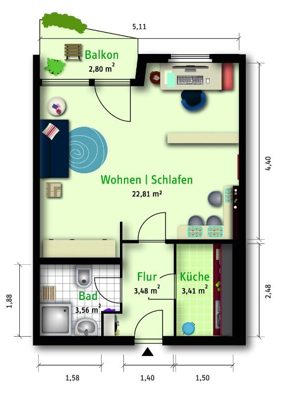 Wohnung zur Miete 299 € 1 Zimmer 33,2 m²<br/>Wohnfläche EG<br/>Geschoss 01.02.2025<br/>Verfügbarkeit Emil-Fischer-Str. 23a Damaschkestraße Halle 06130