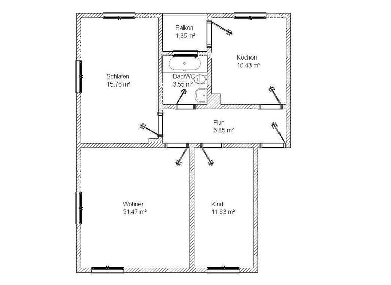 Studio zur Miete 320 € 3 Zimmer 77,7 m² 3. Geschoss Haußnerstraße 6 Stadtmitte Plauen 08523