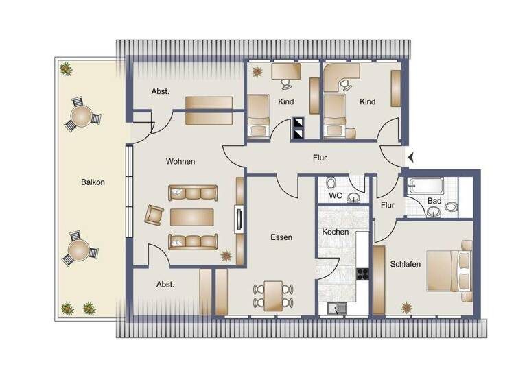 Wohnung zur Miete 700 € 4 Zimmer 126,9 m² Langenei Lennestadt 57368