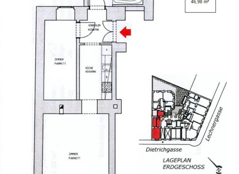 Wohnung zum Kauf 149.000 € 2 Zimmer 46 m² Wien 1030