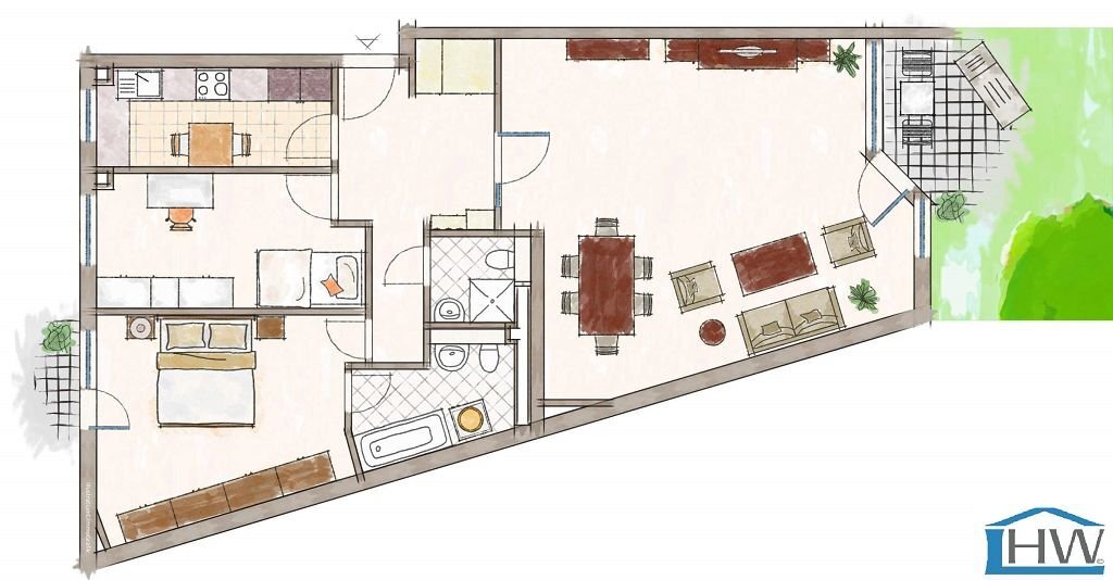 Terrassenwohnung zum Kauf 235.000 € 3 Zimmer 89,5 m²<br/>Wohnfläche 1.<br/>Geschoss ab sofort<br/>Verfügbarkeit Aachener Str. 110 Keldenich Wesseling 50389