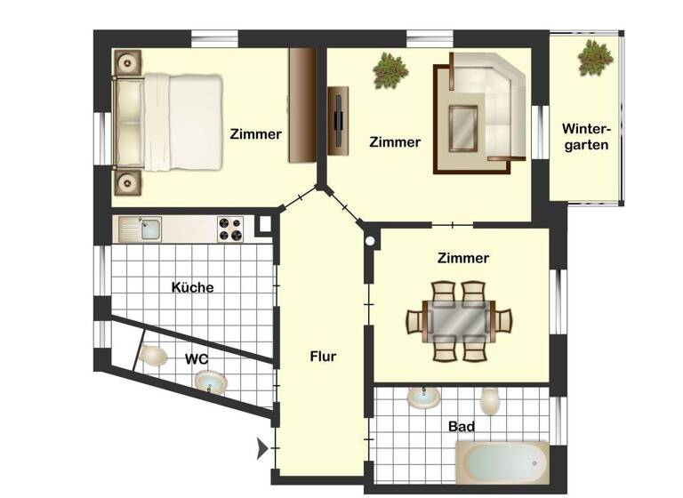 Wohnung zur Miete 745 € 3 Zimmer 102,8 m² EG frei ab sofort Parkstraße 13 Wilsdruff 01723