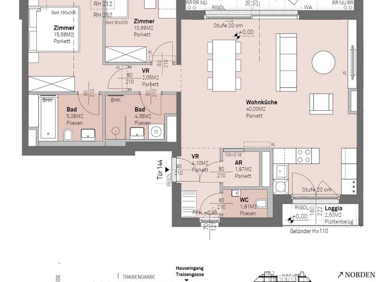 Wohnung zum Kauf - Erstbezug 710.400 € 3 Zimmer 85,7 m² 7. Geschoss frei ab 30.06.2028 Engerthstraße 111 Wien 1200