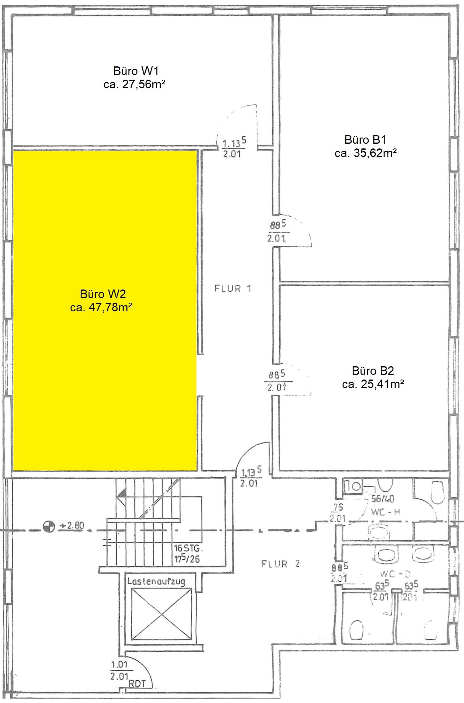 Büro-/Praxisfläche zur Miete 600 € 1 Zimmer 47,8 m²<br/>Bürofläche Eidelstedt Hamburg 22523