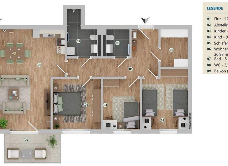 Wohnung zur Miete nur mit Wohnberechtigungsschein 566 € 4 Zimmer 94,3 m² 2. Geschoss frei ab 15.08.2026 Zur Steilküste 8 Andershof Stralsund 18439