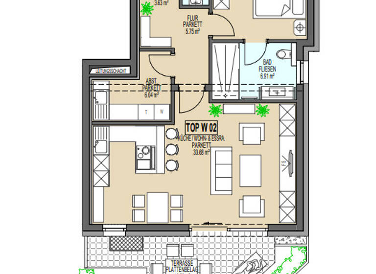 Wohnung zum Kauf - Erstbezug 430.000 € 2 Zimmer 71 m² EG Kössen 6345