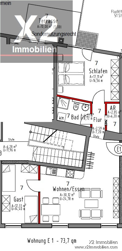 Wohnung zur Miete 740 € 3 Zimmer 73,7 m²<br/>Wohnfläche EG<br/>Geschoss Klüsserath 54340