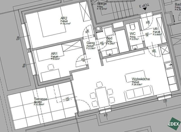 Wohnung zur Miete - Erstbezug 1.269 € 3 Zimmer 61,7 m² EG frei ab 01.04.2026 Wien 1190