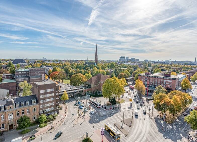 Wohnung zur Miete 1.150 € 1 Zimmer 7. Geschoss Barmbek - Süd Hamburg 22083