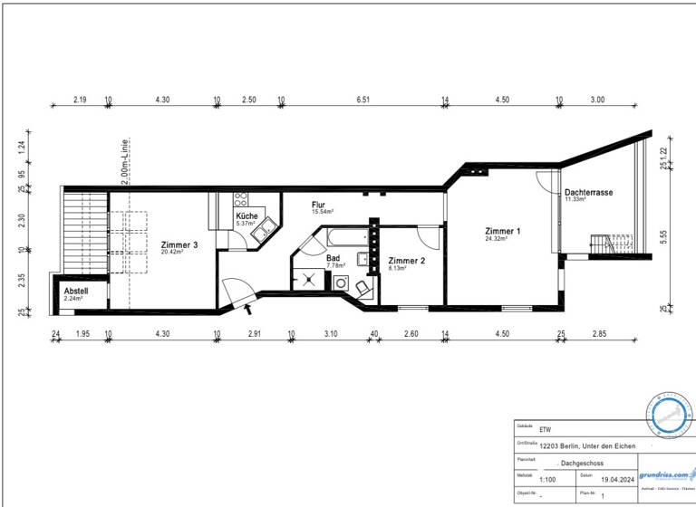 Wohnung zum Kauf 545.000 € 3 Zimmer 82,5 m²<br/>Wohnfläche Dachgeschoss, 5.<br/>Geschoss Lichterfelde Berlin 12203