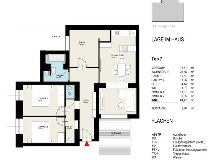 Wohnung zum Kauf - Erstbezug 505.000 € 4 Zimmer 81,7 m² 1. Geschoss Wien 1160