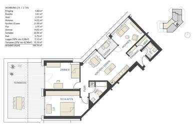Wohnung zur Miete 1.310 € 2,5 Zimmer 108 m² frei ab 01.10.2025 Murg Murg 79730
