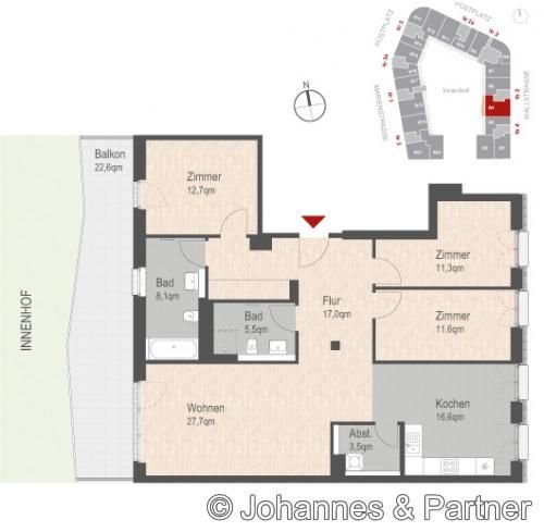 Wohnung zur Miete 1.550 € 4 Zimmer 124,9 m²<br/>Wohnfläche 4.<br/>Geschoss ab sofort<br/>Verfügbarkeit Innere Altstadt-West Dresden 01067