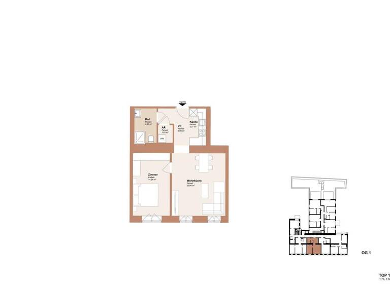 Wohnung zum Kauf - Erstbezug 299.000 € 2 Zimmer 50,1 m² 1. Geschoss Wien,Ottakring 1160