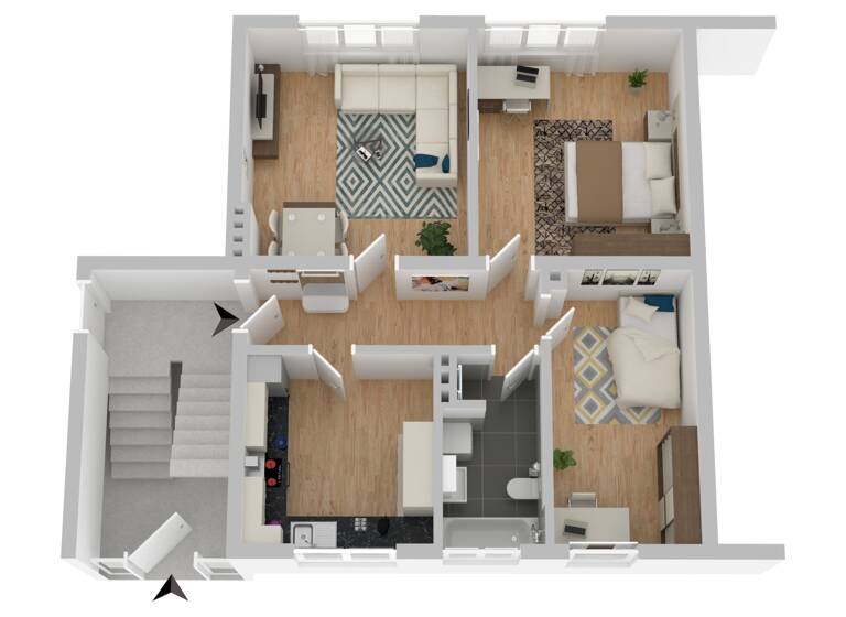 Wohnung zur Miete 461 € 3 Zimmer 65,8 m²<br/>Wohnfläche 2.<br/>Geschoss Schleusinger Straße 29a Suhl Suhl 98527