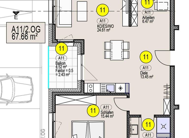 Wohnung zum Kauf provisionsfrei 375.513 € 2,5 Zimmer 67,7 m² Maria-Hilf-Straße 7 a Berching 92334