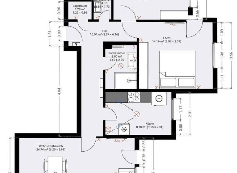 Wohnung zur Miete 1.150 € 3 Zimmer 83 m² 1. Geschoss frei ab 01.05.2026 Am Sonnfeld 4 Lengfeld Würzburg 97076