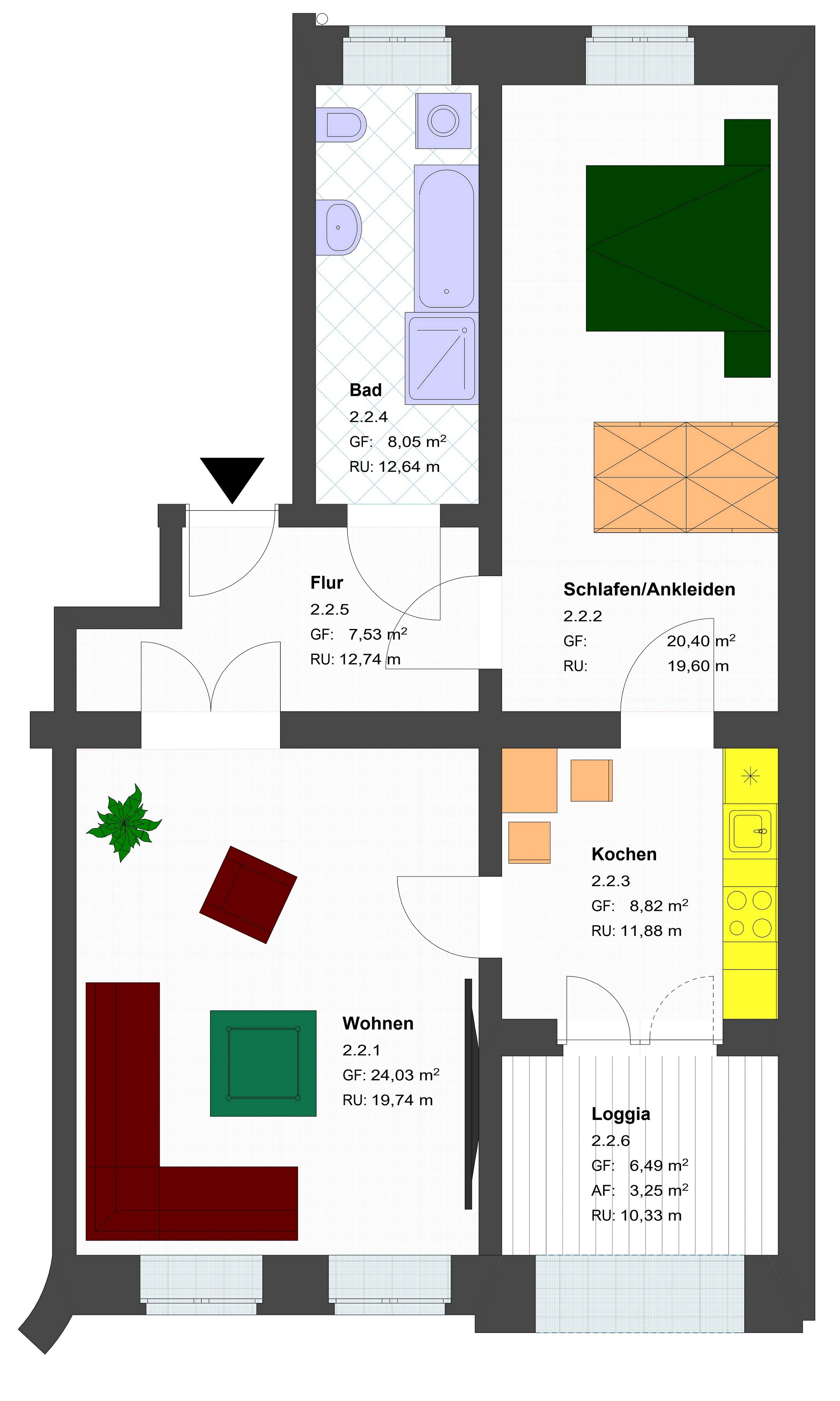 Wohnung zur Miete 615 € 2 Zimmer 72,1 m²<br/>Wohnfläche 1.<br/>Geschoss ab sofort<br/>Verfügbarkeit Schillerstraße 7 Innenstadt Görlitz 02826