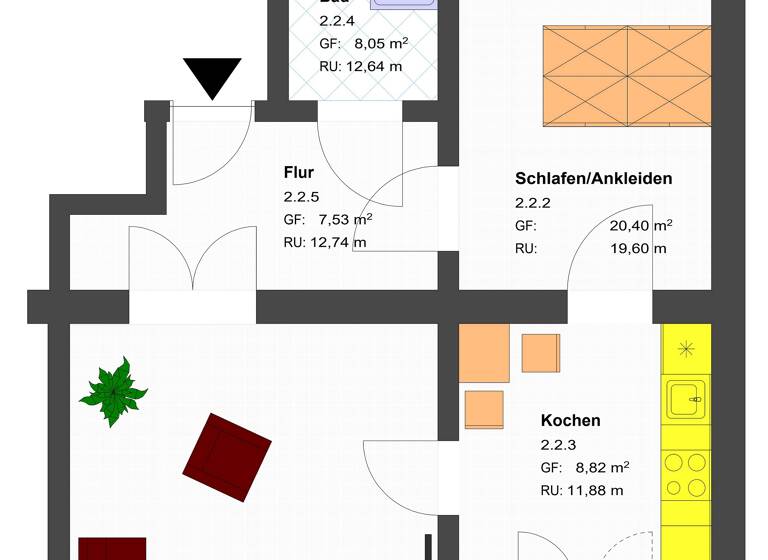 Wohnung zur Miete 615 € 2 Zimmer 72,1 m²<br/>Wohnfläche 1.<br/>Geschoss ab sofort<br/>Verfügbarkeit Schillerstraße 7 Innenstadt Görlitz 02826