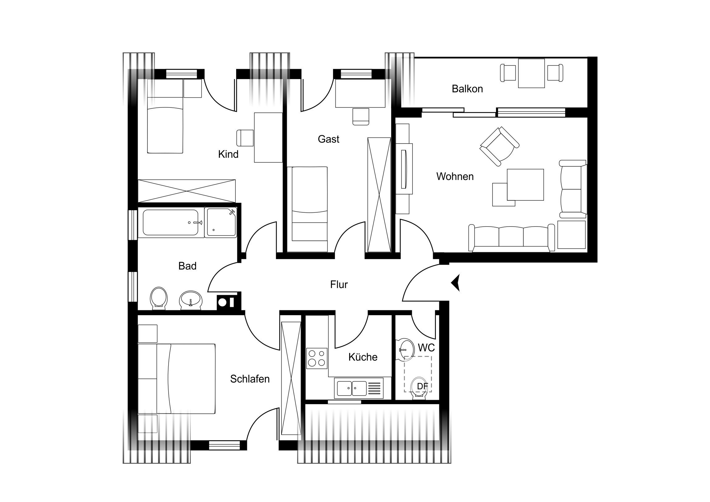 Wohnung zum Kauf 260.000 € 4 Zimmer 76,3 m²<br/>Wohnfläche 2.<br/>Geschoss 01.04.2025<br/>Verfügbarkeit Butzbach Butzbach 35510