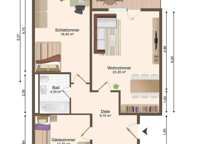 Wohnung zum Kauf 175.000 € 3 Zimmer 78,5 m² EG Hopfengarten Magdeburg 39120