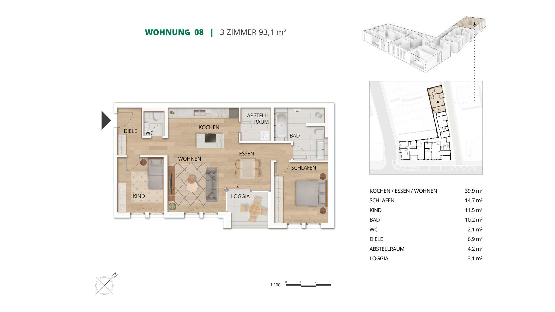 Wohnung zum Kauf provisionsfrei 490.078 € 3 Zimmer 93,1 m²<br/>Wohnfläche 2.<br/>Geschoss Rheinstraße 28 Baden-Baden - Weststadt Baden-Baden 76532