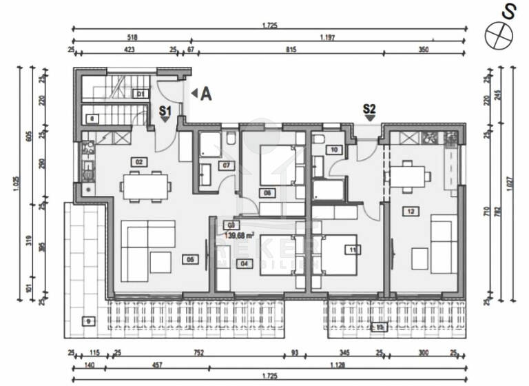 Wohnung zum Kauf - Erstbezug 444.000 € 3 Zimmer 74 m² EG Vodice 22211