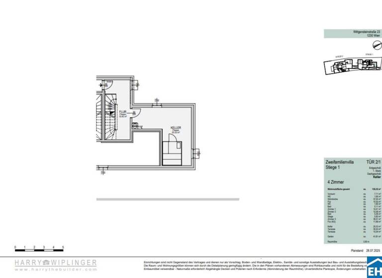 Doppelhaushälfte zum Kauf - Erstbezug provisionsfrei 1.353.271 € 4 Zimmer 156,4 m² Wien 1230