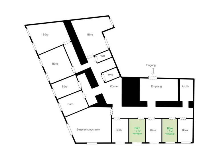 Büro zur Miete provisionsfrei 350 € 7 m² Bürofläche Georg-Sigl-Gasse 1 Wien 1090