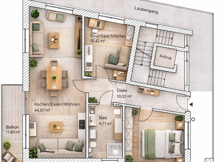 Wohnung zum Kauf provisionsfrei 600.980 € 3 Zimmer 100,2 m² Wolnzach 85283