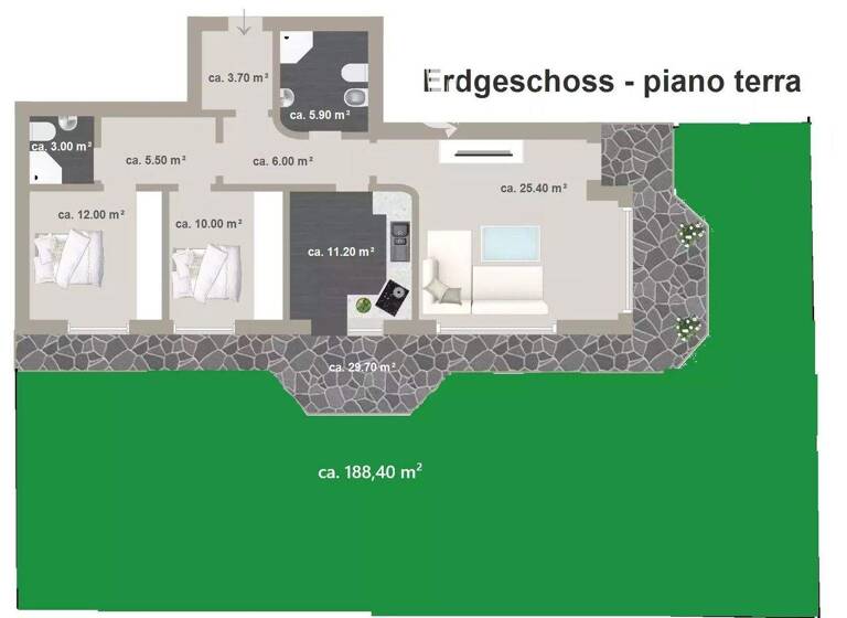 Studio zum Kauf 690.000 € 3 Zimmer 136 m² Brixen 39042