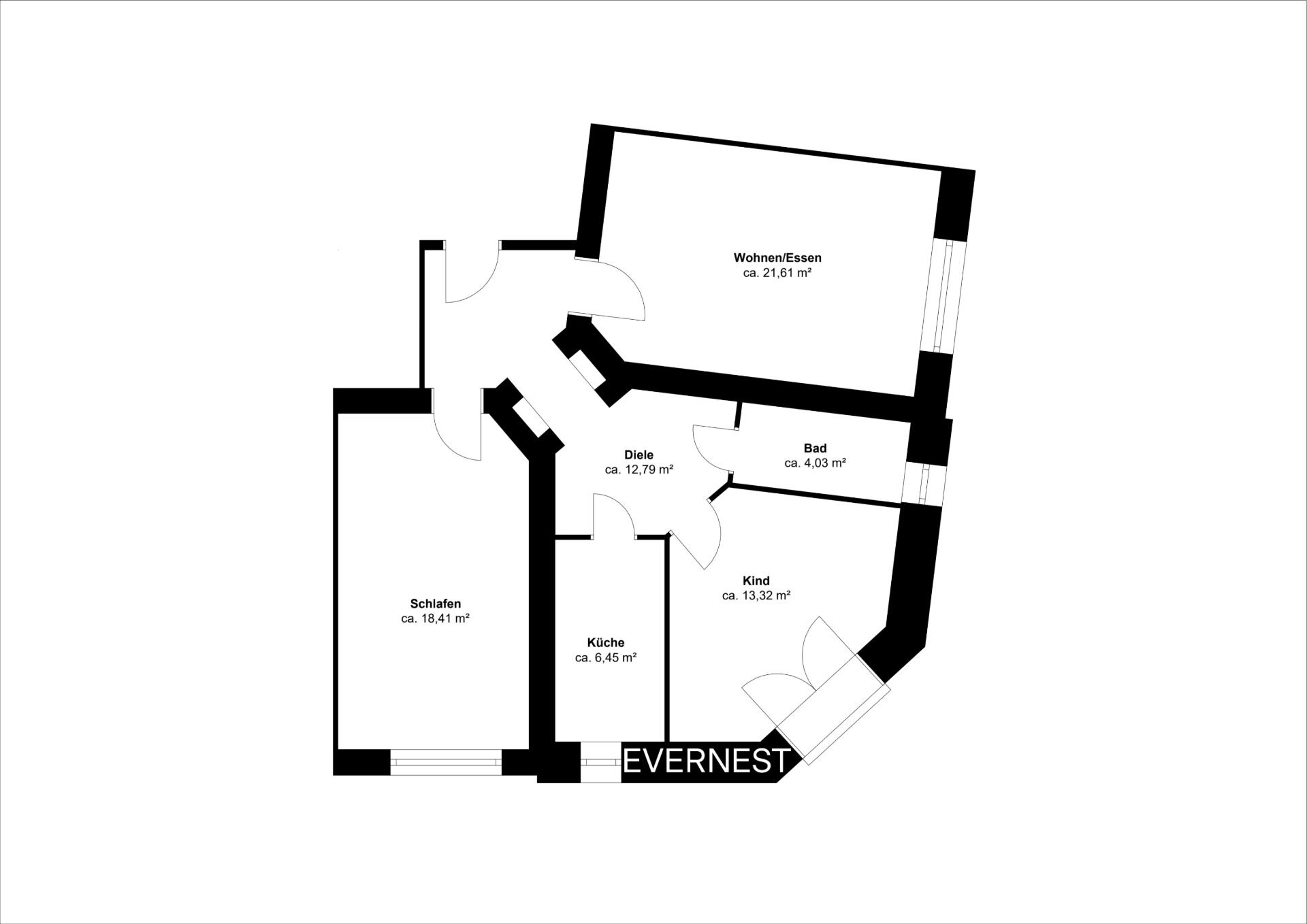 Wohnung zum Kauf 299.000 € 3 Zimmer 79 m²<br/>Wohnfläche 2.<br/>Geschoss Flingern - Nord Düsseldorf 40233