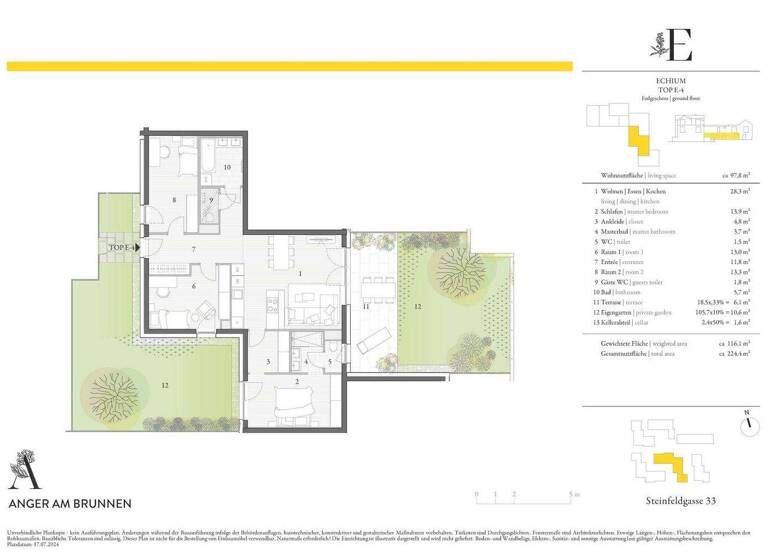 Wohnung zum Kauf - Erstbezug 432.000 € 4 Zimmer EG Hollabrunn 2020