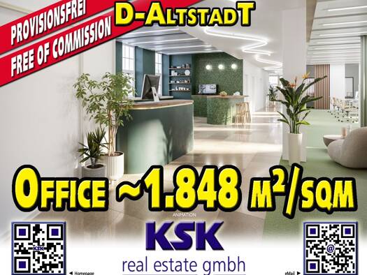 Bürofläche zur Miete provisionsfrei 34 € 1.848 m² Bürofläche teilbar von 322 m² bis 1.848 m² Altstadt Düsseldorf 40213