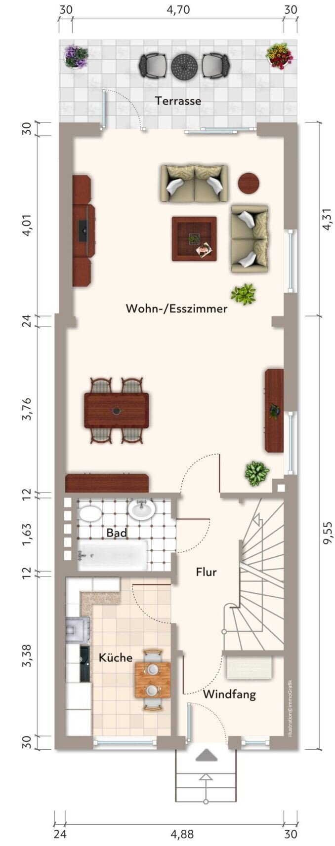 Reihenendhaus zum Kauf 345.000 € 4 Zimmer 108 m²<br/>Wohnfläche 323 m²<br/>Grundstück Wandsbek Hamburg Wandsbek-Gartenstadt 22049