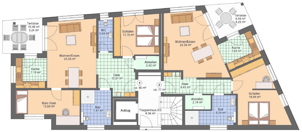 Wohnung zum Kauf 317.000 € 2 Zimmer 77 m²<br/>Wohnfläche Werste Bad Oeynhausen 32549