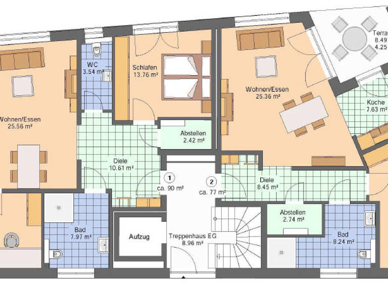Wohnung zum Kauf 317.000 € 2 Zimmer 77 m²<br/>Wohnfläche Werste Bad Oeynhausen 32549