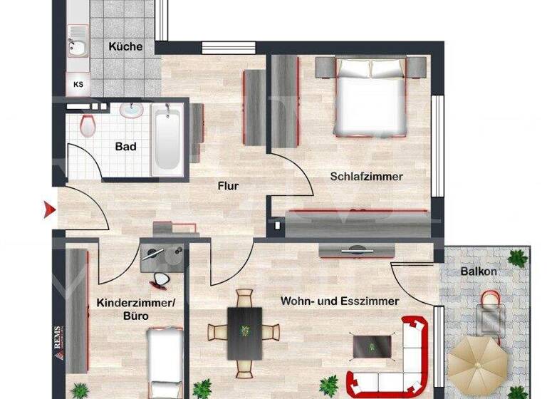 Wohnung zum Kauf 199.000 € 3,5 Zimmer 60,3 m² 1. Geschoss Schorndorf 73614