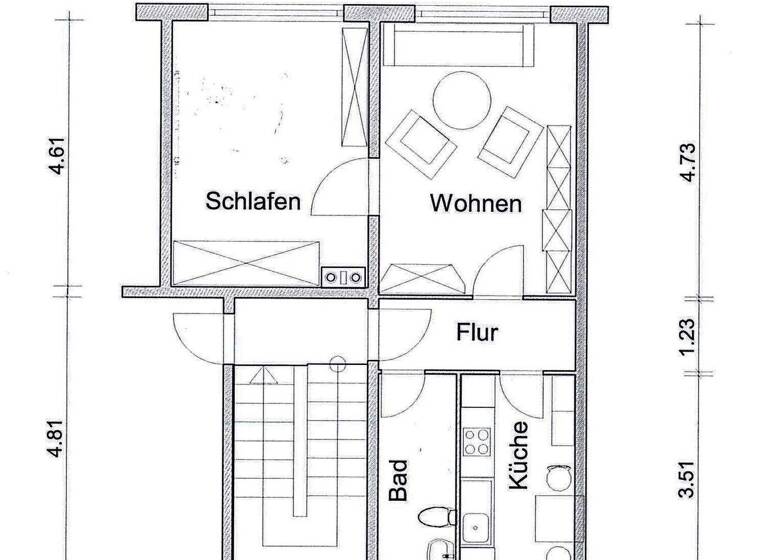 Wohnung zur Miete 270 € 2 Zimmer 45 m² Borna 04552